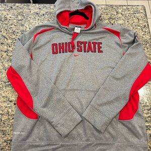 Nike Gray Hoodie with Red Ohio State Accents
